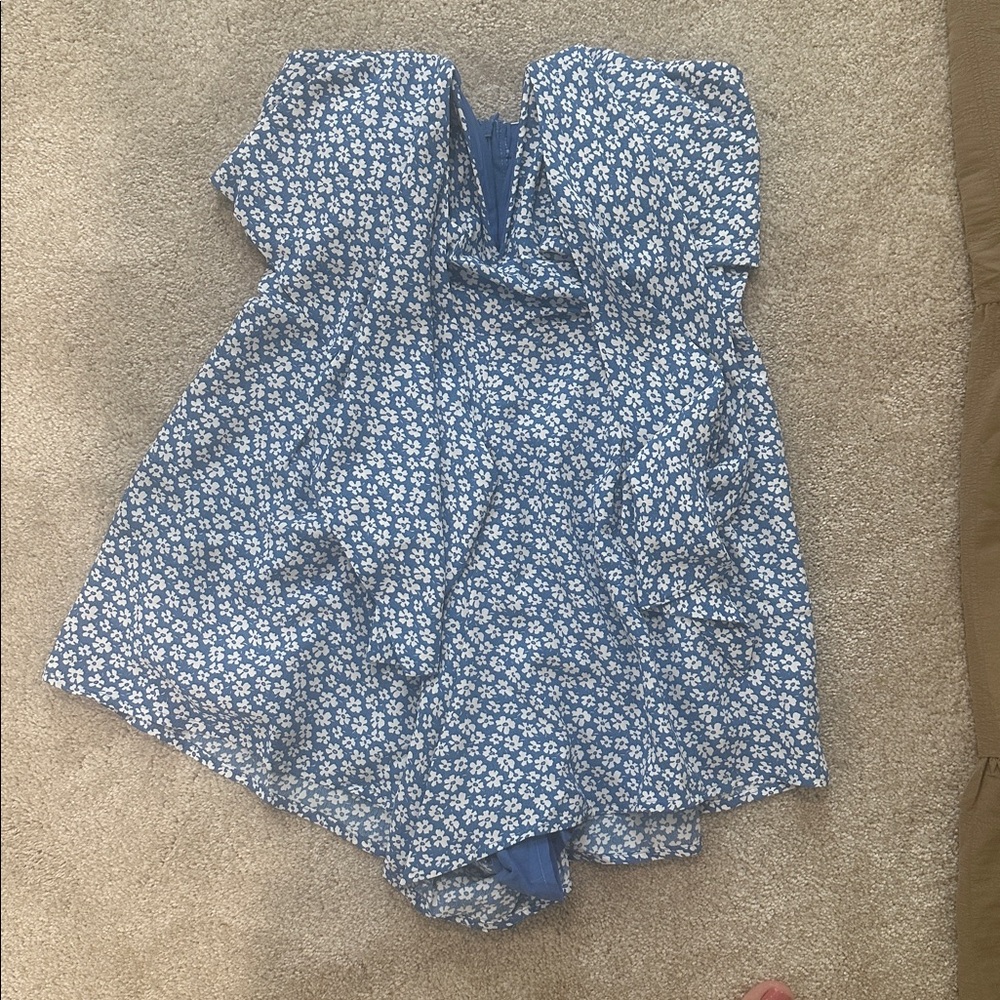 Blue Floral Romper